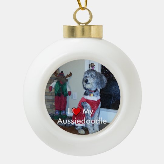 aussiedoodle christmas ornament