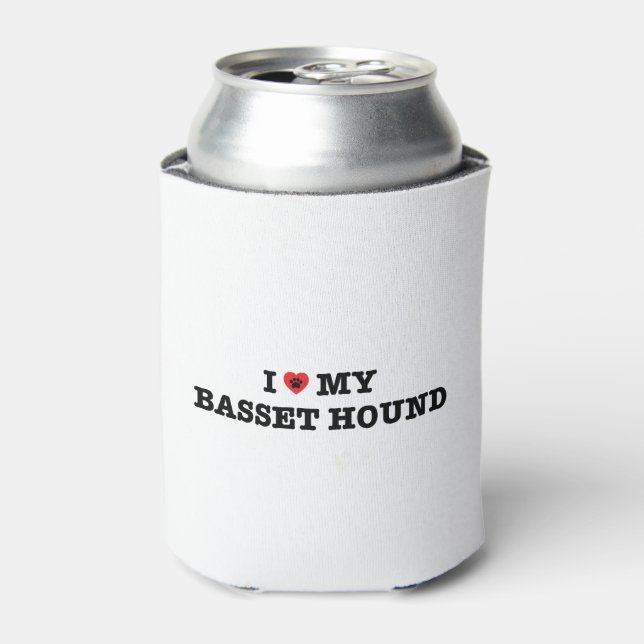 I Heart My Basset Hound Can Cooler (Can Front)