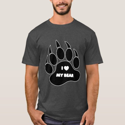 I Heart My Bear In Bear Paw T_Shirt