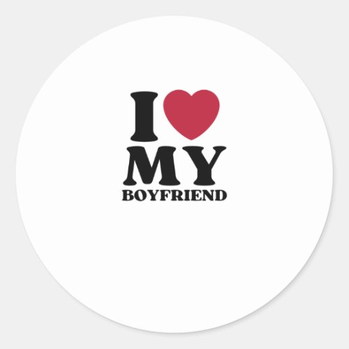 I Heart My BF Boyfriend Classic Round Sticker