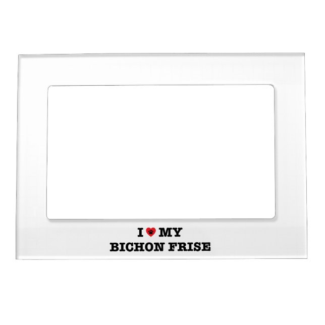 I Heart My Bichon Frise Magnetic Photo Frame (Front)
