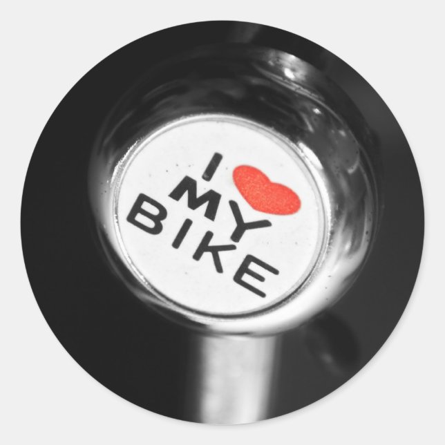 I Heart My Bike Classic Round Sticker (Front)