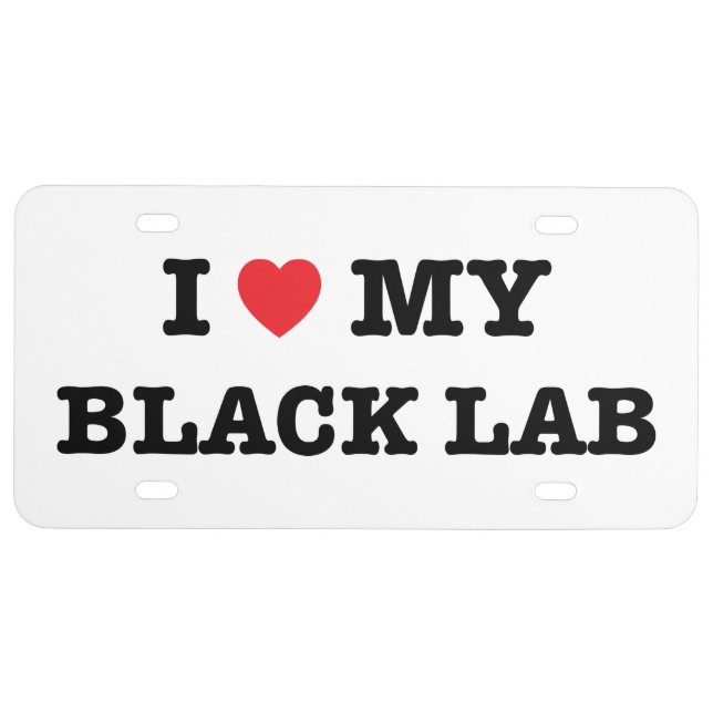 I Heart My Black Lab License Plate (Front)