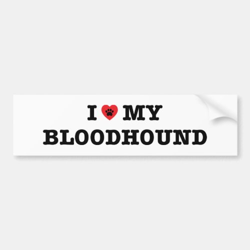 I Heart My Bloodhound Bumper Sticker