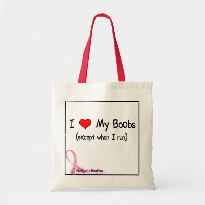 I Heart My Boobs (except when I run) Tote Canvas Bags