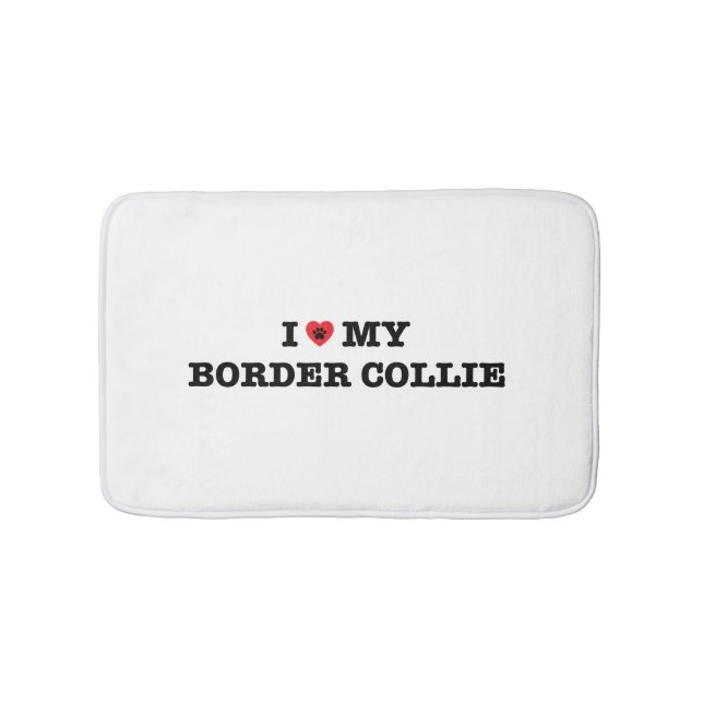 I Heart My Border Collie Bathroom Mat (Front)
