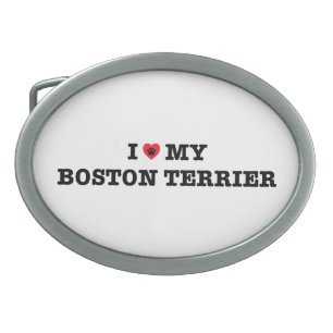 I Heart My Boston Terrier Belt Buckle