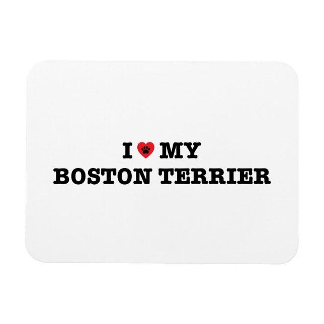 I Heart My Boston Terrier Flexible Magnet (Horizontal)