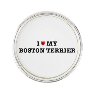 I Heart My Boston Terrier Lapel Pin