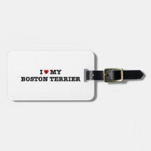I Heart My Boston Terrier Luggage Tag