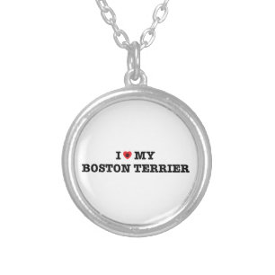 I Heart My Boston Terrier Necklace