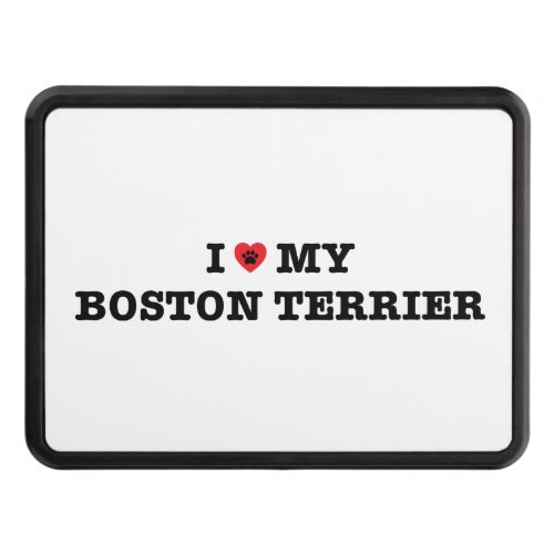 I Heart My Boston Terrier Trailer Hitch Cover