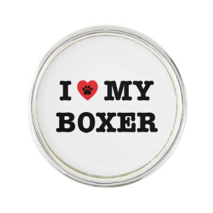 I Heart My Boxer Lapel Pin