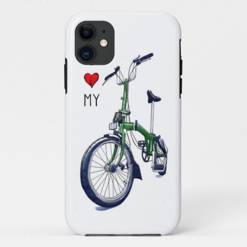 I heart my Brompton green iPhone 11 Case