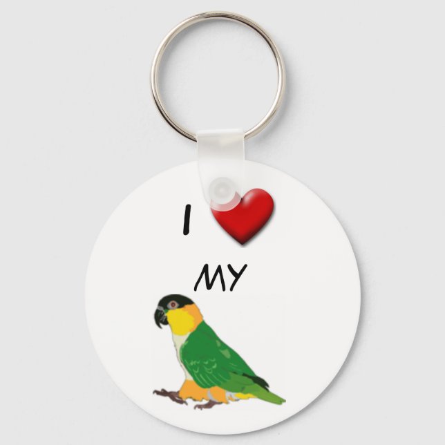 I heart my caique keychain (Front)