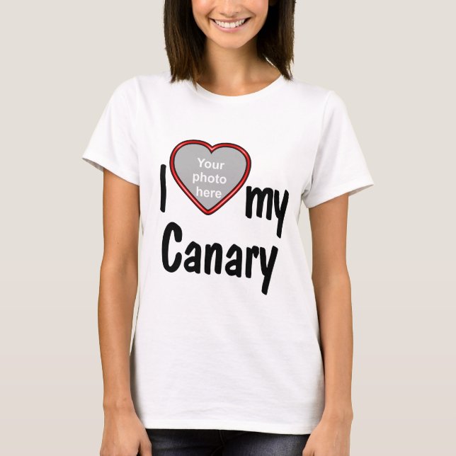 I Heart My Canary - Your Pet Bird's Photo T-Shirt (Front)