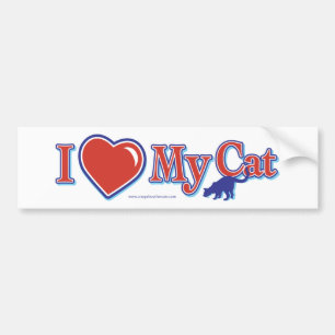 I heart my cat bumper sticker