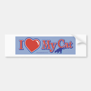 I heart my cat bumper sticker