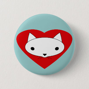 I heart my cat button pinback