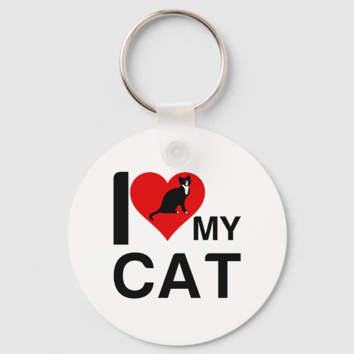 I HEART MY CAT KEYCHAIN