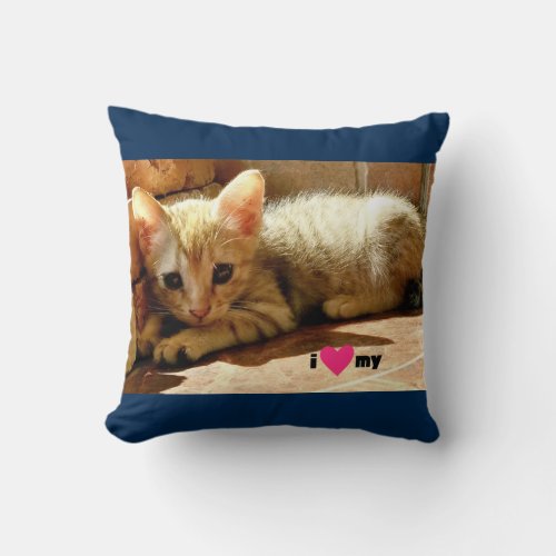 I heart My Cat Throw Pillow