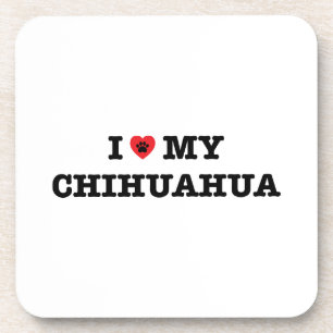 I Heart My Chihuahua Beverage Coaster