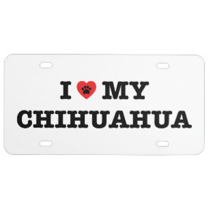 I Heart My Chihuahua License Plate