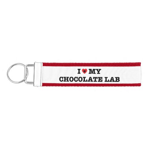 I Heart My Chocolate Lab Wrist Keychain