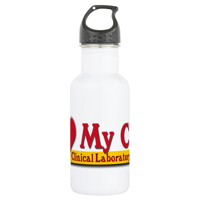 I Heart My CLS  LAB SCIENTIST Water Bottle (Front)