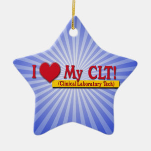 I Heart My CLTS CLINICAL LABORATORY TECH Ceramic Ornament