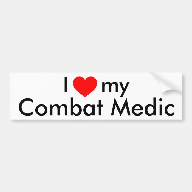 I heart my Combat Medic Bumper Sticker (Front)