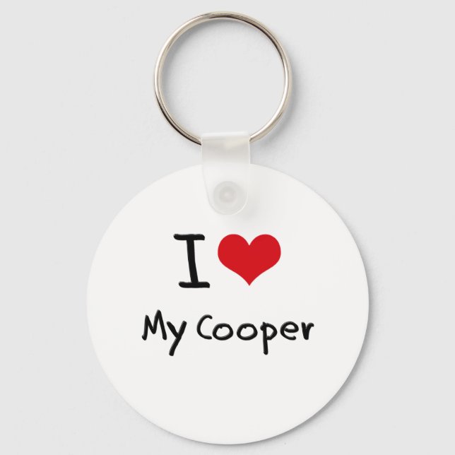 I heart My Cooper Keychain (Front)