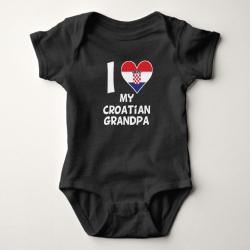 I Heart My Croatian Grandpa Baby Bodysuit