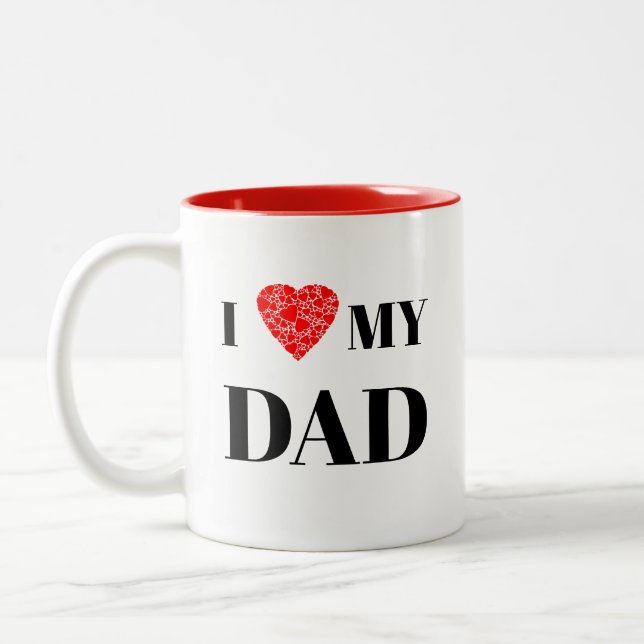 I heart my dad | Gift to personalize Two-Tone Coffee Mug (Left)