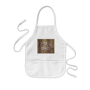 I Heart My Dad on Wood-Look Image Kids' Apron