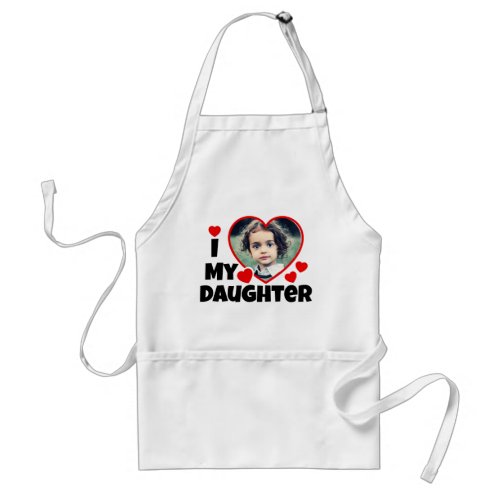 I Heart My Daughter Personalized Photo Adult Apron