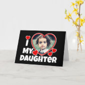 I Heart My Daughter Personalized Photo Greeting Card (Yellow Flower)