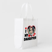 I Heart My Daughter Personalized Photo Grocery Bag (Front Side)