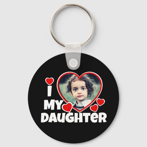 I Heart My Daughter Personalized Photo Keychain