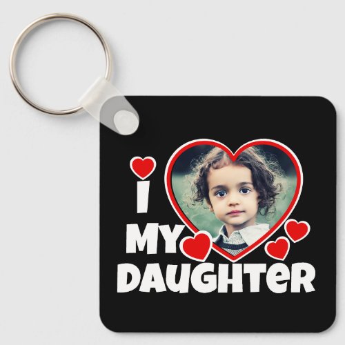 I Heart My Daughter Personalized Photo Keychain