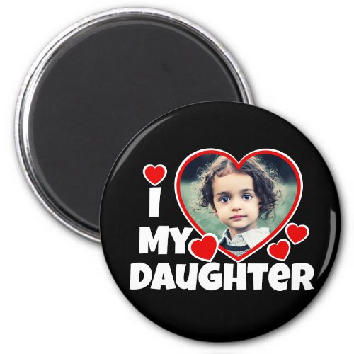 I Heart My Daughter Personalized Photo Magnet