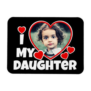 I Heart My Daughter Personalized Photo Magnet