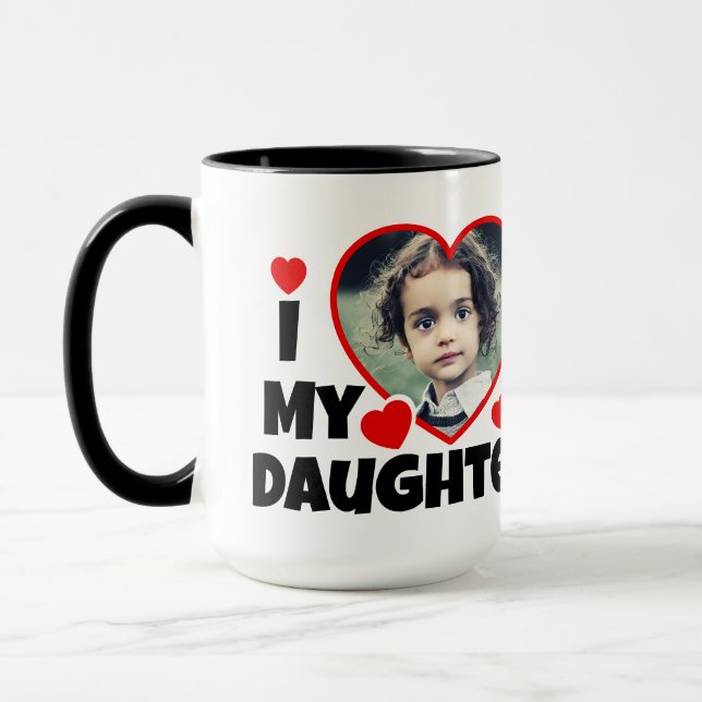 I Heart My Daughter Personalized Photo Mug (Left)