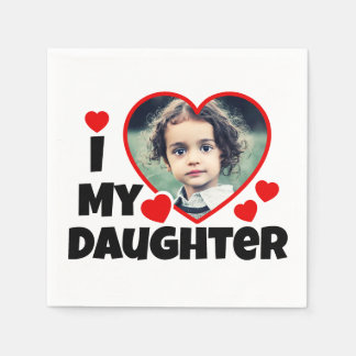 I Heart My Daughter Personalized Photo Napkins