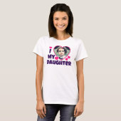I Heart My Daughter Personalized Photo Pink T-Shirt (Front Full)