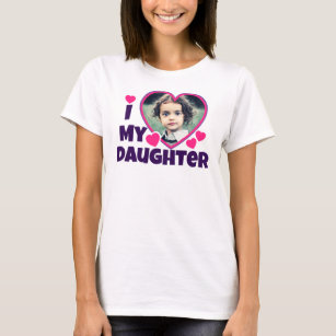 I Heart My Daughter Personalized Photo Purple T-Shirt