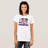 I Heart My Daughter Personalized Photo Purple T-Shirt (Front Full)