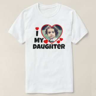 I Heart My Daughter Personalized Photo T-Shirt