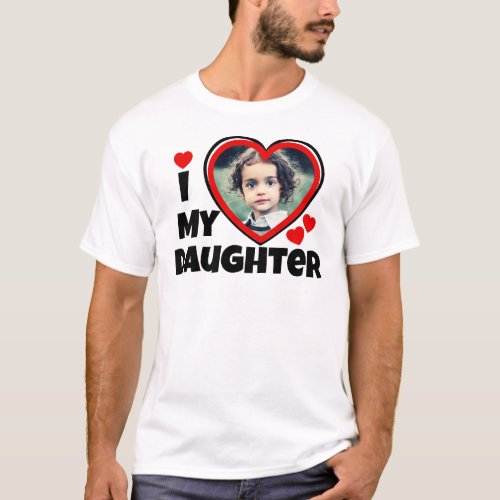 I Heart My Daughter Personalized Photo T_Shirt