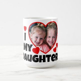 I Heart My Daughters Personalized Photo Coffee Mug